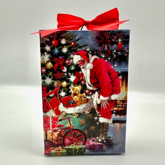 Santa's Toy Bag Lighted Print With Easel Backing