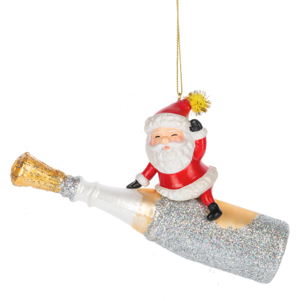 Santa with Champagne Bottle-Assorted Styles, sold separately