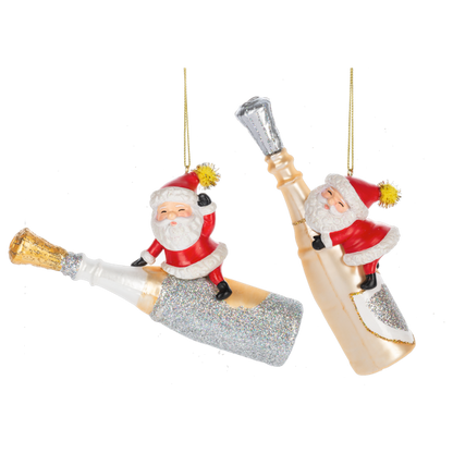 Santa with Champagne Bottle-Assorted Styles, sold separately