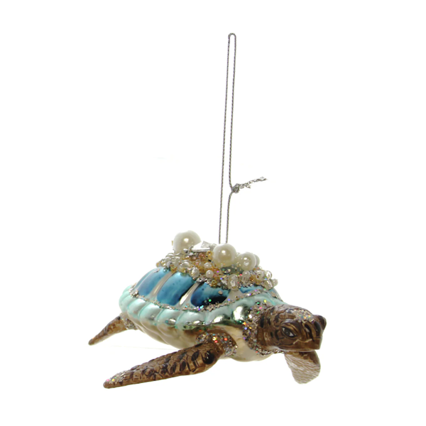 Sea Turtle Ornament, Glass