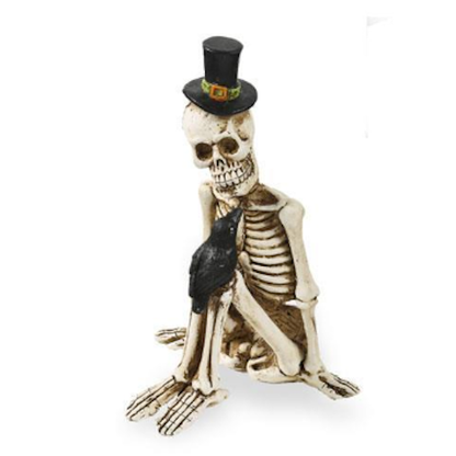 Sitting Skeleton with Top Hat