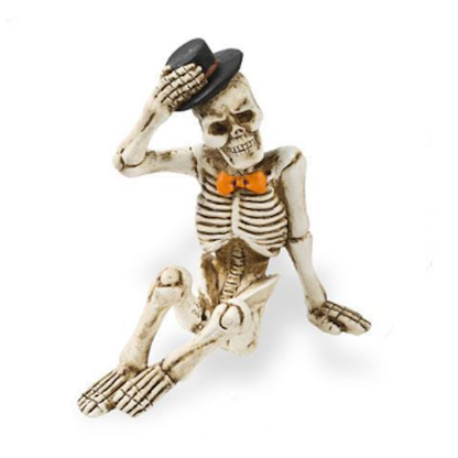 Sitting Skeleton with Top Hat