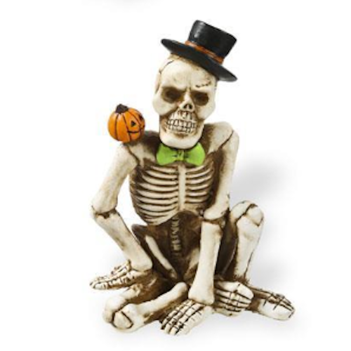 Sitting Skeleton with Top Hat