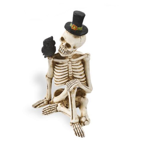 Sitting Skeleton with Top Hat