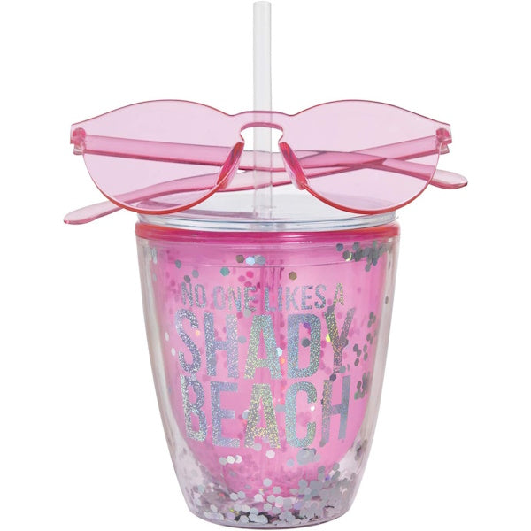 Acrylic Drink Tumbler and Sunglass Set-"No One Likes A Shady Beach"