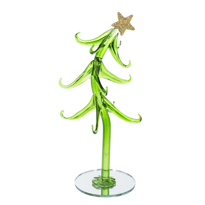 Slanted Glass Christmas Tree with Ornaments-Assorted, each sold separately