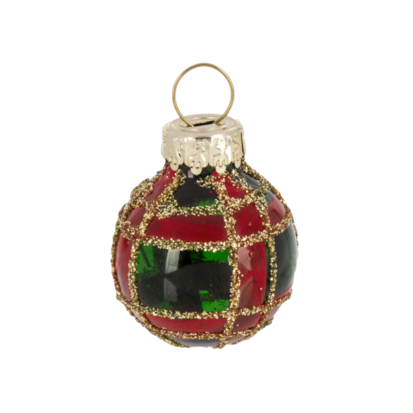 Slanted Glass Christmas Tree with Ornaments-Assorted, each sold separately