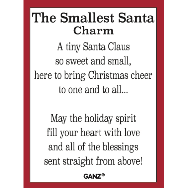 The Smallest Santa Charm, with Sentiment Card
