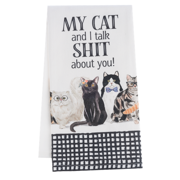 Snarky Cat Tea Towel-Assorted, each sold seperately