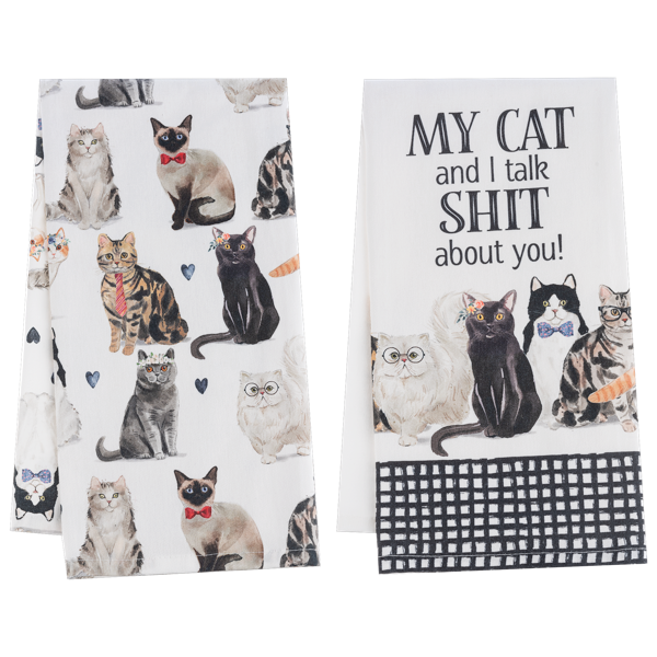 Snarky Cat Tea Towel-Assorted, each sold seperately