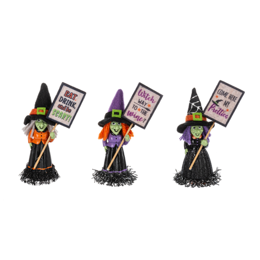 Snarky and Spooktacular Witch Figurine-Assorted Styles, each sold separately
