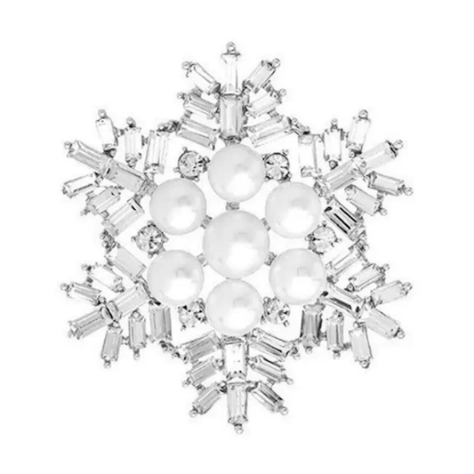 Snowflake Rhinestone Brooch