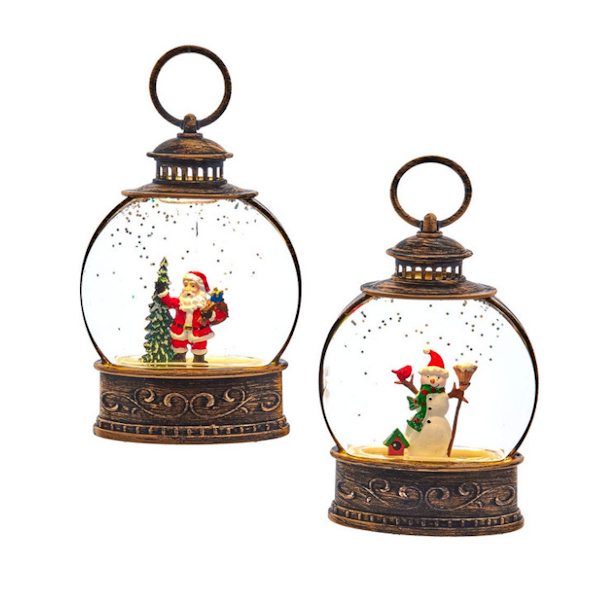Miniature Santa or Snowman Water Lantern, Battery Operated LED