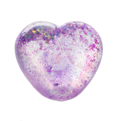 Sparkly Heart Squishies-Assorted Colors, each sold separately
