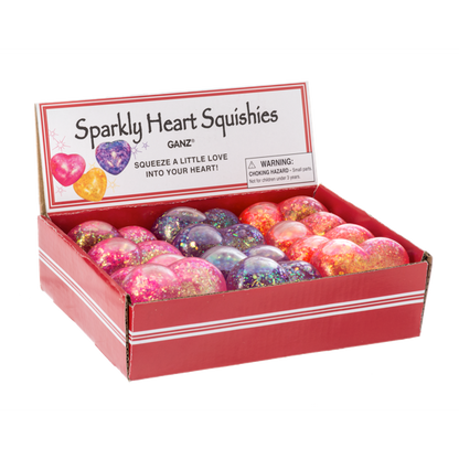 Sparkly Heart Squishies-Assorted Colors, each sold separately
