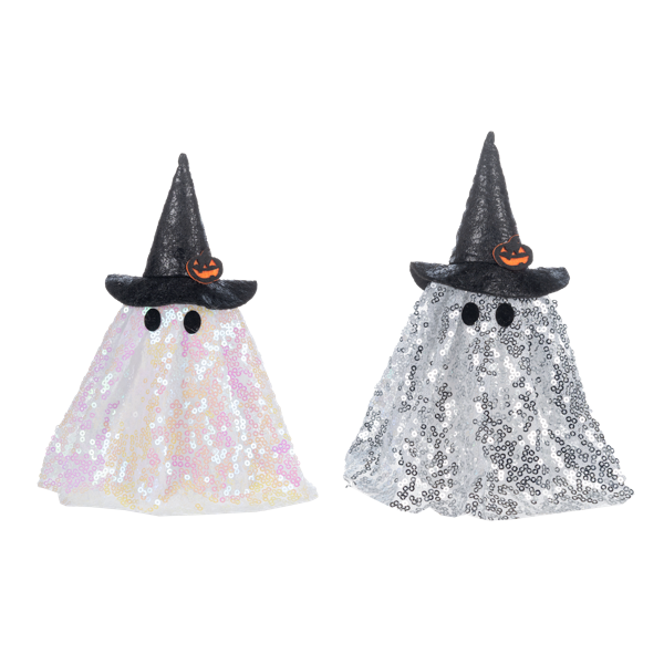 Sparkly Light Up Ghosts-Silver or White, each sold separately