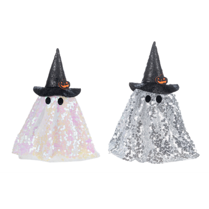 Sparkly Light Up Ghosts-Silver or White, each sold separately