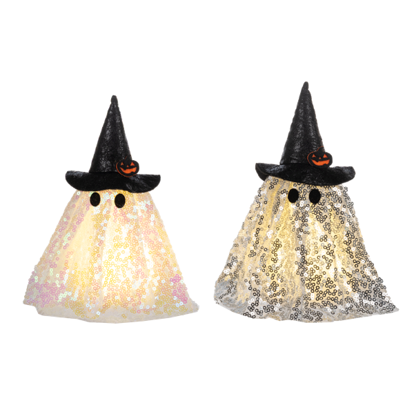 Sparkly Light Up Ghosts-Silver or White, each sold separately