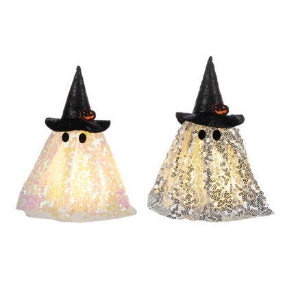 Sparkly Light Up Ghosts-Silver or White, each sold separately