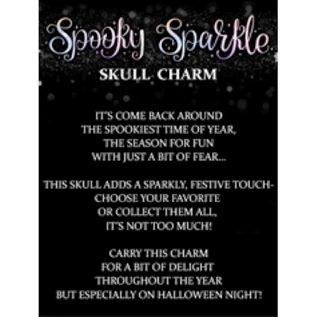 Spooky Sparkle Skull Charm with Insert Card-Assorted, each sold separately