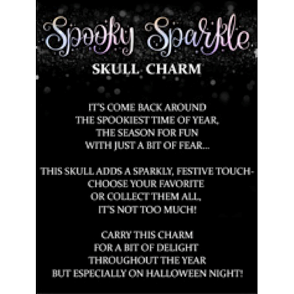 Spooky Sparkle Skull Charm with Insert Card-Assorted, each sold separately