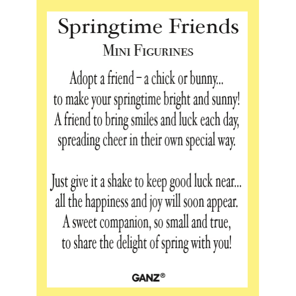 Springtime Friends Mini Cloche Figurine-Assorted, each sold seperately