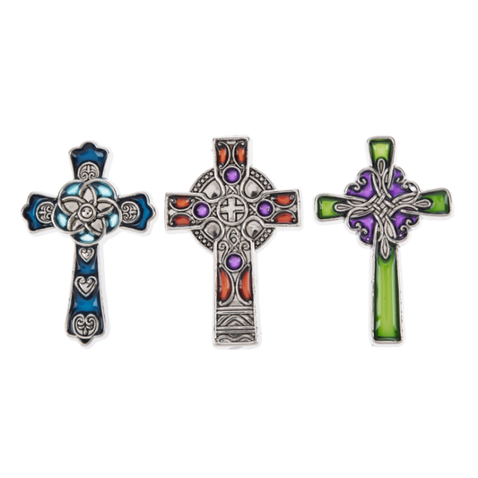 "Stain Glass" Creation Cross Charm with Insert Card-Assorted Colors, each sold separately