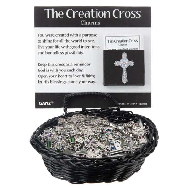 "Stain Glass" Creation Cross Charm with Insert Card-Assorted Colors, each sold separately