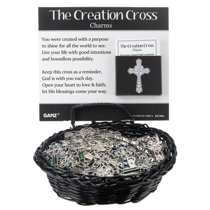 "Stain Glass" Creation Cross Charm with Insert Card-Assorted Colors, each sold separately