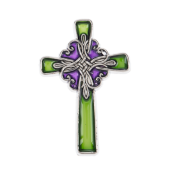 "Stain Glass" Creation Cross Charm with Insert Card-Assorted Colors, each sold separately