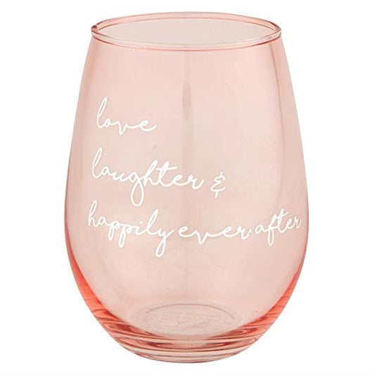 Love, Laughter & Happily Ever After-Stemless Wine Glass