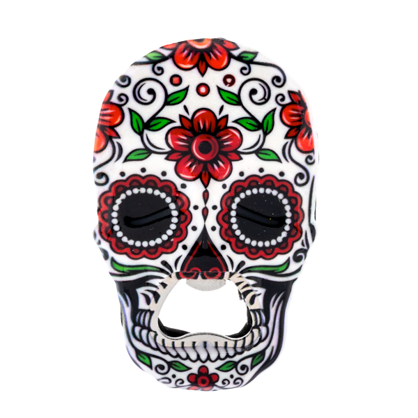 Sugar Skull Bottle Opener Magnets-Assorted, each sold separately