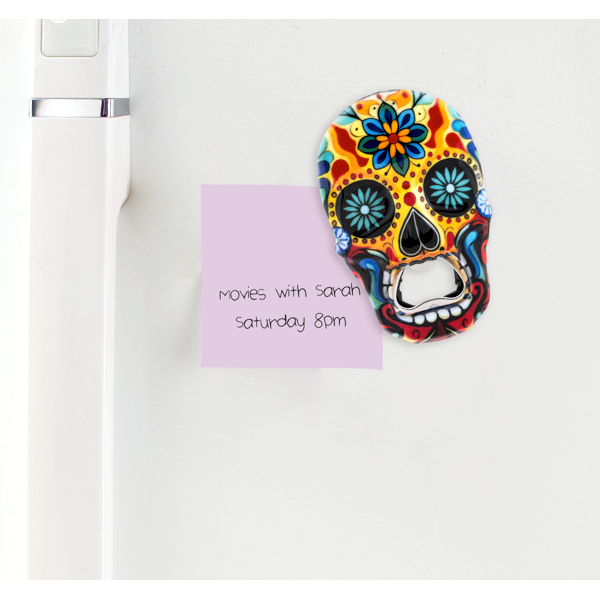 Sugar Skull Bottle Opener Magnets-Assorted, each sold separately