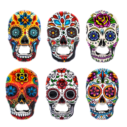 Sugar Skull Bottle Opener Magnets-Assorted, each sold separately