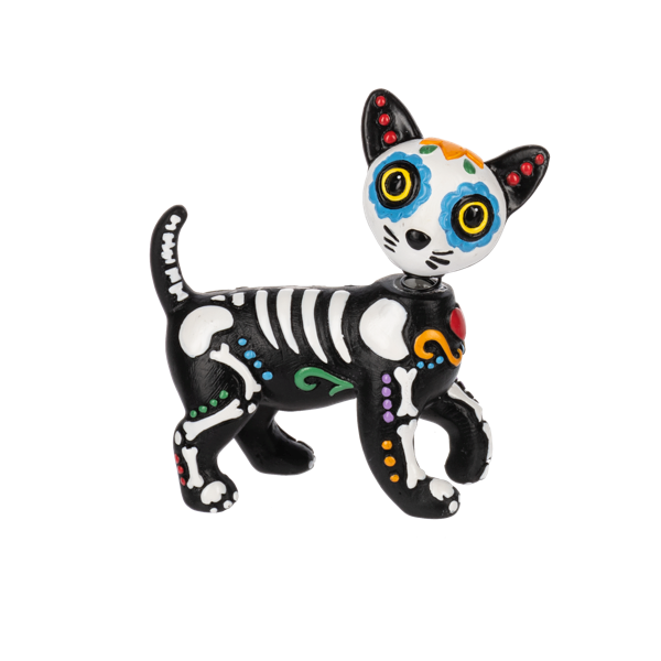 Sugar Skull Cat Figurine-Assorted, each sold separately