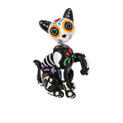 Sugar Skull Cat Figurine-Assorted, each sold separately