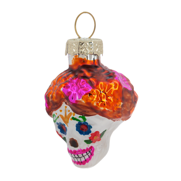Sugar Skull Slanted Glass Tree with Ornaments-Assorted Styles, sold separately