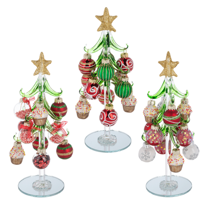 Sweet Treat Glass Christmas Tree w/Ornaments-Assorted, each sold separately