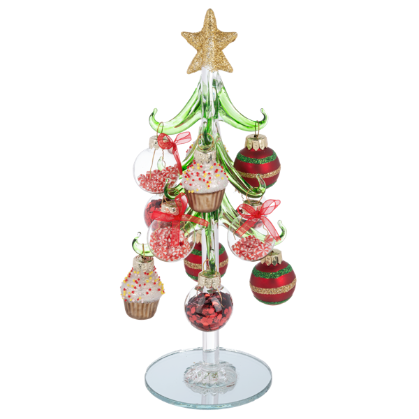 Sweet Treat Glass Christmas Tree w/Ornaments-Assorted, each sold separately