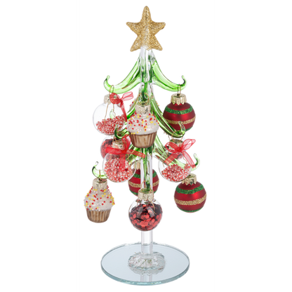 Sweet Treat Glass Christmas Tree w/Ornaments-Assorted, each sold separately