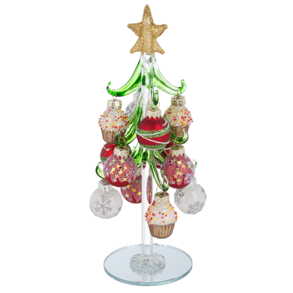 Sweet Treat Glass Christmas Tree w/Ornaments-Assorted, each sold separately