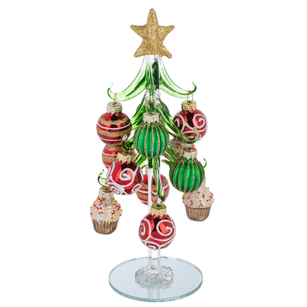 Sweet Treat Glass Christmas Tree w/Ornaments-Assorted, each sold separately