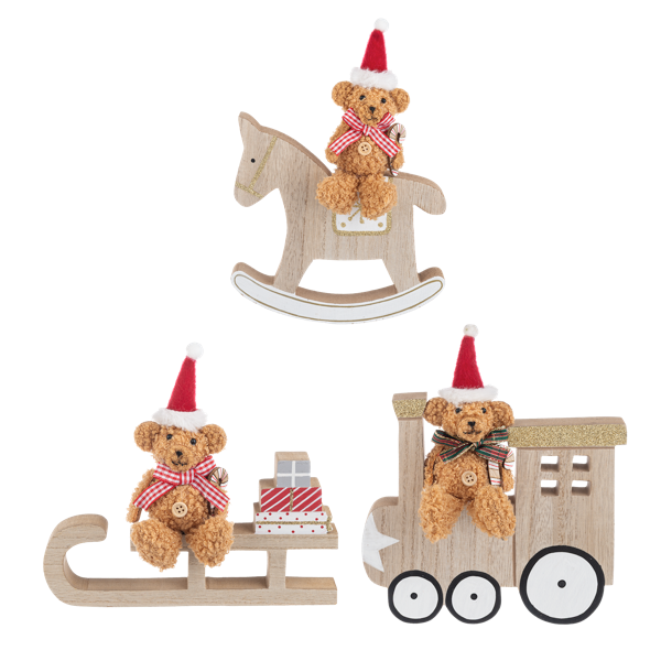 Teddy Bear Festive Figurine-Assorted, each sold separately