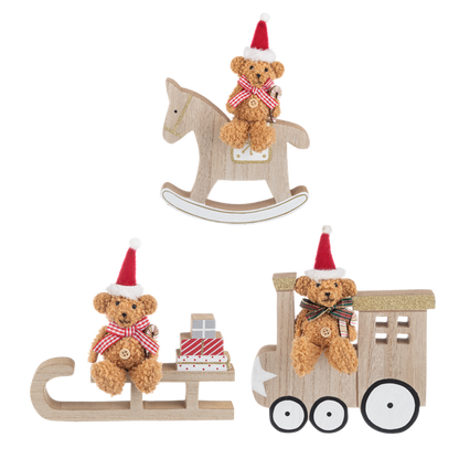 Teddy Bear Festive Figurine-Assorted, each sold separately