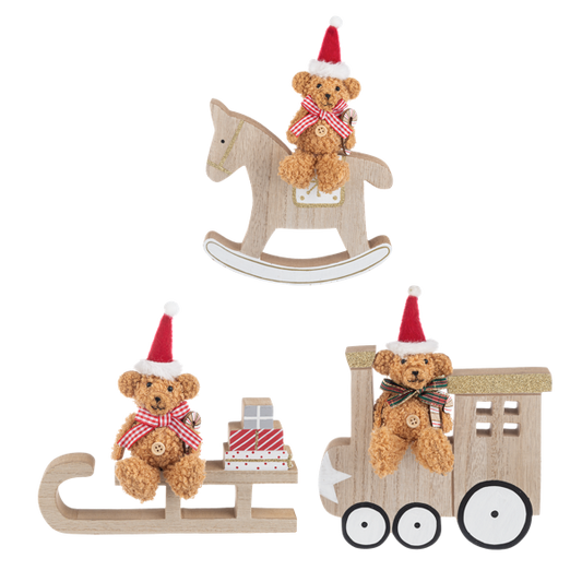 Teddy Bear Festive Figurine-Assorted, each sold separately