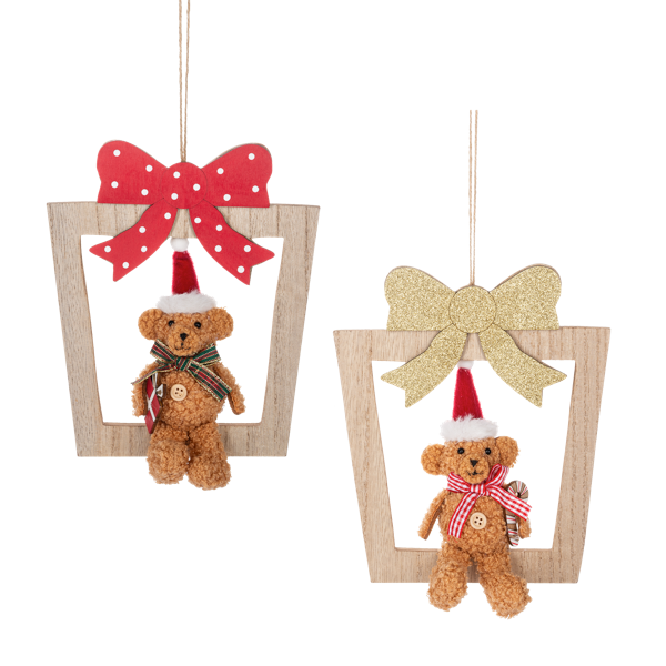 Teddy Bear Present Ornament-Assorted, each sold separately
