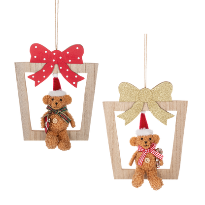 Teddy Bear Present Ornament-Assorted, each sold separately