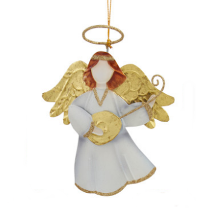 Tin Angel with Instruments Ornaments-Assorted Styles, each sold separately