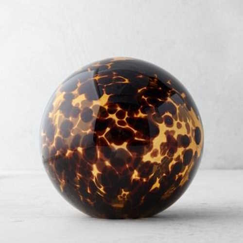 Tortoise Shell Decorative Glass Sphere