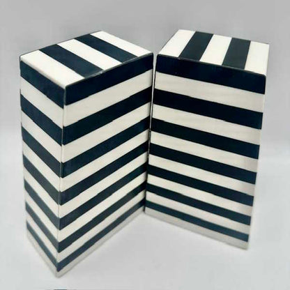 Towne Stripe Bookends-Pair